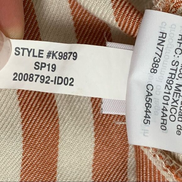MADEWELL women’s courtyard ruffle hem top in stripe sz XXS - Picture 8 of 10